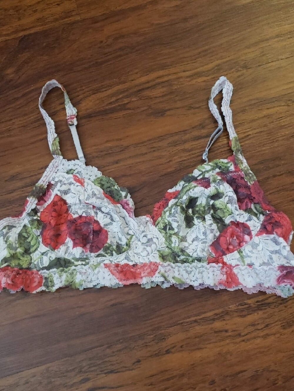 Hanky Panky Floral Lace Bralette Size Large Feminine Whimsigoth Romantic Fairy